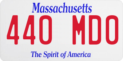 MA license plate 440MD0