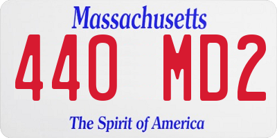 MA license plate 440MD2