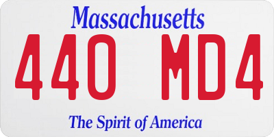 MA license plate 440MD4