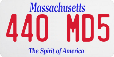MA license plate 440MD5