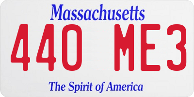 MA license plate 440ME3