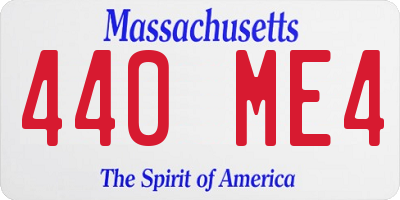 MA license plate 440ME4