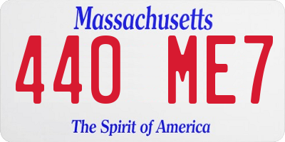 MA license plate 440ME7