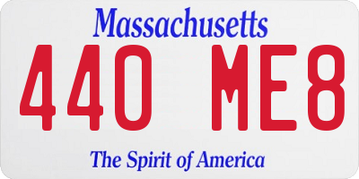 MA license plate 440ME8