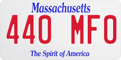 MA license plate 440MF0