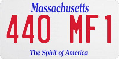 MA license plate 440MF1