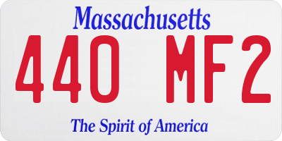 MA license plate 440MF2