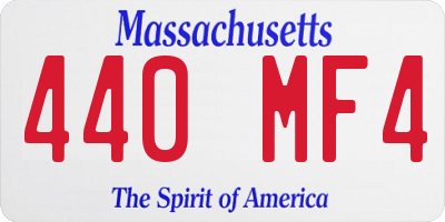MA license plate 440MF4