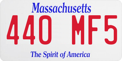 MA license plate 440MF5