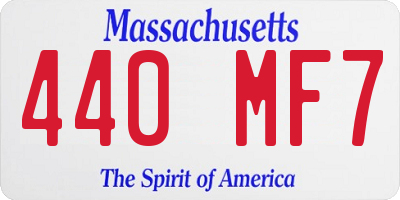 MA license plate 440MF7