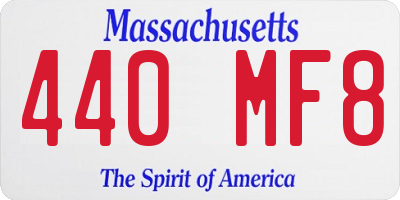 MA license plate 440MF8