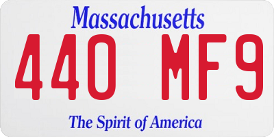 MA license plate 440MF9