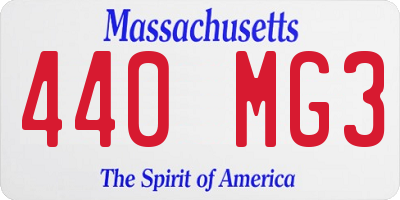 MA license plate 440MG3