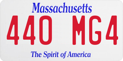 MA license plate 440MG4