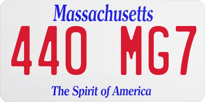 MA license plate 440MG7