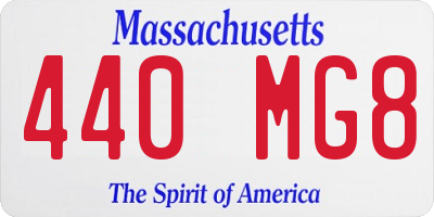 MA license plate 440MG8