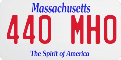 MA license plate 440MH0