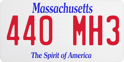 MA license plate 440MH3