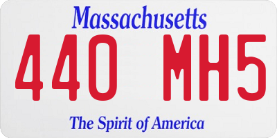MA license plate 440MH5
