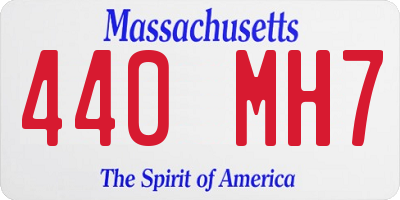 MA license plate 440MH7