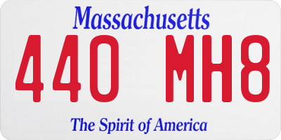MA license plate 440MH8