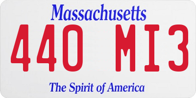 MA license plate 440MI3