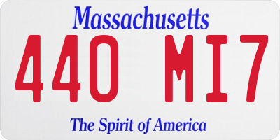 MA license plate 440MI7