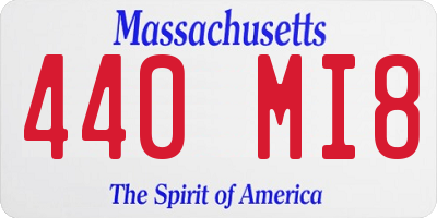 MA license plate 440MI8