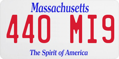 MA license plate 440MI9