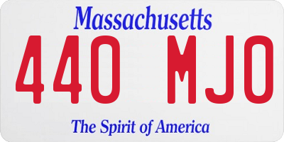 MA license plate 440MJ0