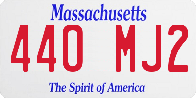 MA license plate 440MJ2