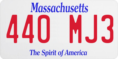 MA license plate 440MJ3