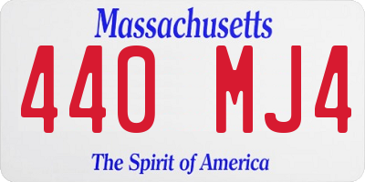 MA license plate 440MJ4