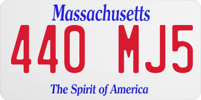 MA license plate 440MJ5