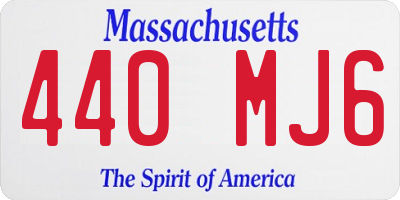MA license plate 440MJ6
