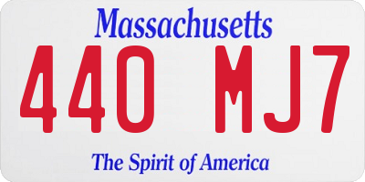 MA license plate 440MJ7