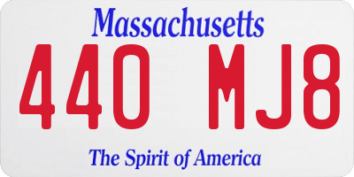 MA license plate 440MJ8