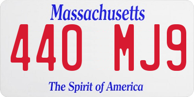 MA license plate 440MJ9