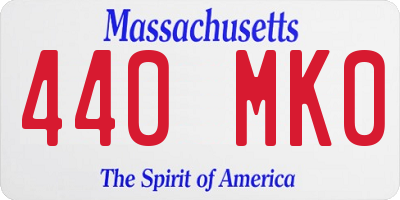 MA license plate 440MK0