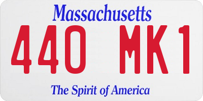 MA license plate 440MK1