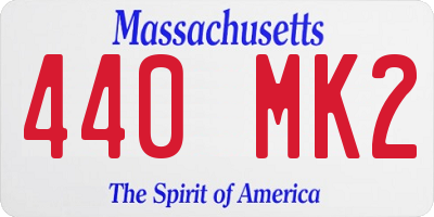 MA license plate 440MK2