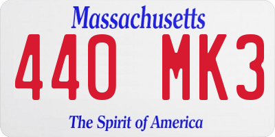 MA license plate 440MK3