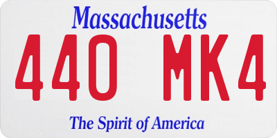 MA license plate 440MK4