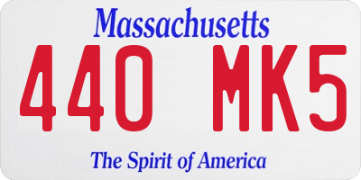 MA license plate 440MK5