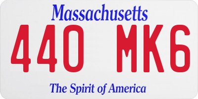 MA license plate 440MK6
