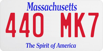 MA license plate 440MK7