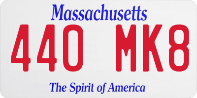 MA license plate 440MK8