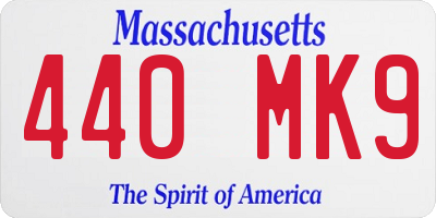 MA license plate 440MK9