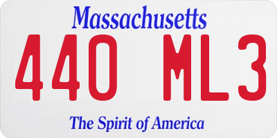 MA license plate 440ML3