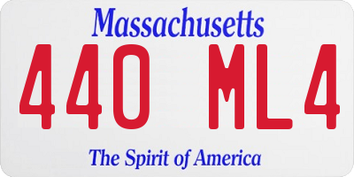 MA license plate 440ML4